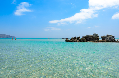 Paradise beach with turquoise water, in Elafonisi, Crete, Greece - Travel destination in Europeの写真素材