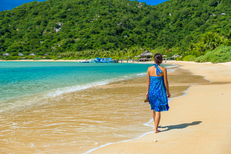 Beautiful beach at coast of Vietnam - Ninh van bayの写真素材