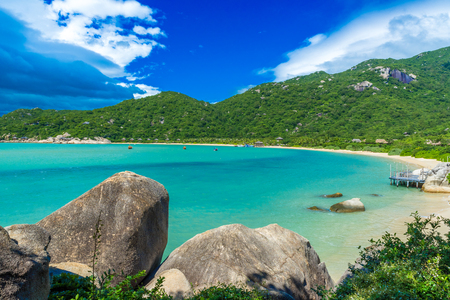 Beautiful beach at coast of Vietnam - Ninh van bayの写真素材