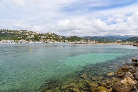Port d'Andratx, Mallorca - old village in bay with beautiful coastのeditorial素材