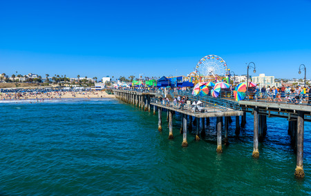 Pacific Park  at Santa Monica Beach, Los Angeles, California, USAのeditorial素材