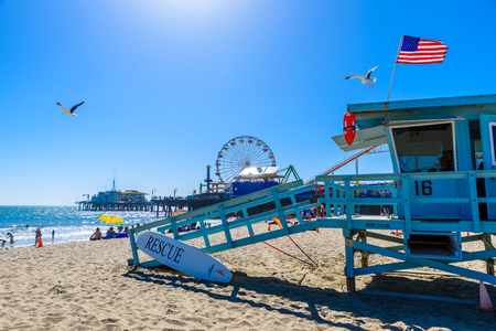 Santa Monica Beach, Los Angeles, California, USAのeditorial素材