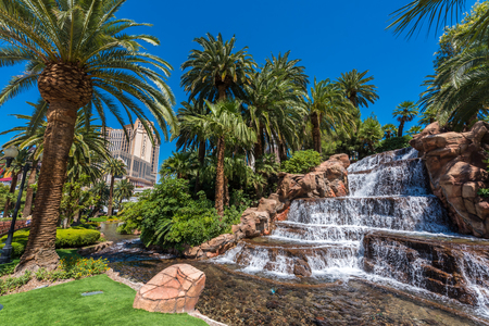 Las Vegas strip in Nevada as seen at sunny summer day, USAのeditorial素材