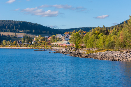 Schluchsee lake in the blackforestの写真素材
