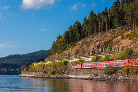 Schluchsee lake in the blackforestのeditorial素材