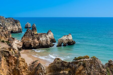 Praia tres irmaos - Beautiful coast of Algarve - Portugalの写真素材