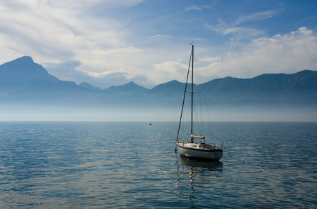 Viewpoint to Garda - Lake Garda in Italyの写真素材