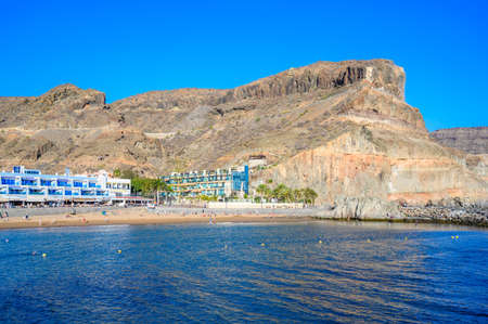 Puerto Mogan - beautiful scenery at coast of Gran Canaria - Canarian Islands of Spainのeditorial素材