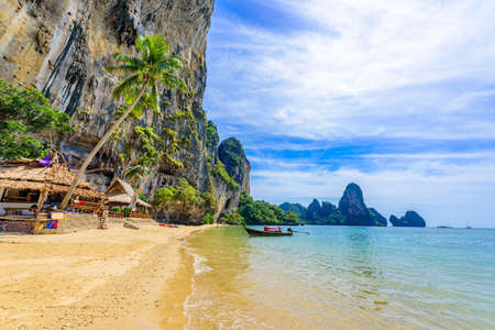 Nui Beach in paradise Bay - Koh Phi Phi Don Island at Krabi, Thailand - Tropical travel destinationの写真素材