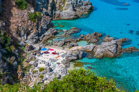 Marinella Di Zambrone - Paradise white beach in Calabria at beautiful coast - close to Tropea - travel destination in Italyの写真素材