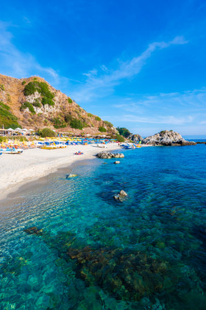Grotticelle Beach at Capo Vaticano - paradise beach on coast of Calabria - travel destination in Italyの写真素材
