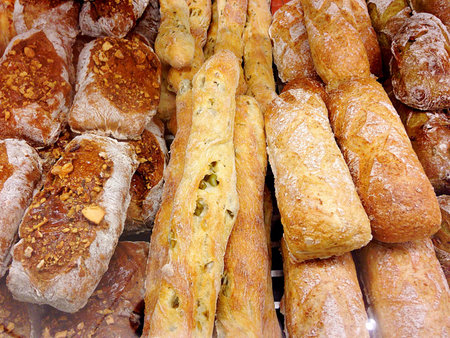 Loaves of Bread on Display