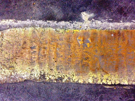 Yellow Line on Concrete Grunge Textureの素材