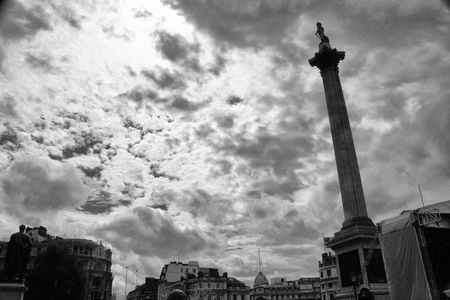 Trafalgar Square Under a Stormy Sky, London 2012のeditorial素材