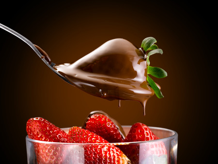 Chocolate and strawberriesの写真素材