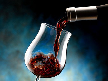a glass of wineの写真素材