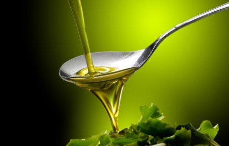 oil and olivesの写真素材