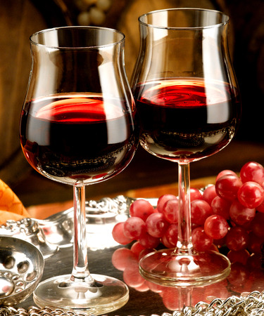 Glasses of red wineの写真素材