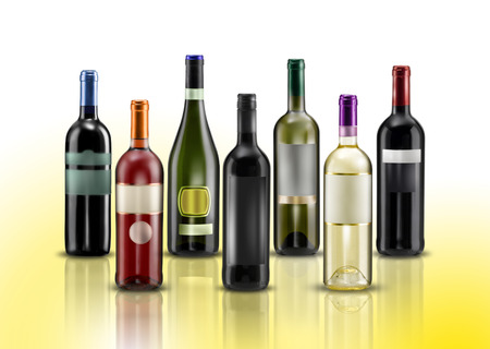 wine bottles of various kindsの写真素材