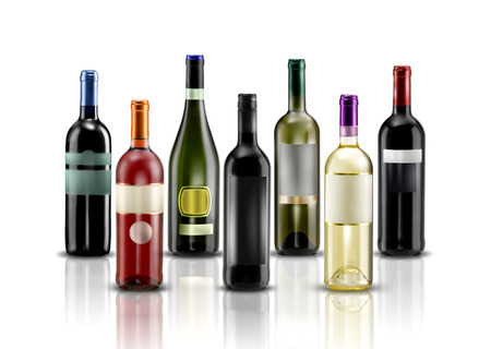 wine bottles of various kindsの写真素材