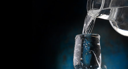 fresh natural water poured