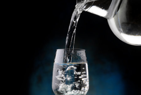 fresh natural water poured