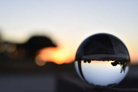 Splendid photos through lensball, the world seen from another perspectiveの写真素材