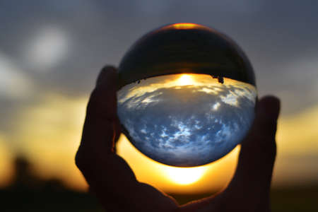 photographing through a Lensballの写真素材