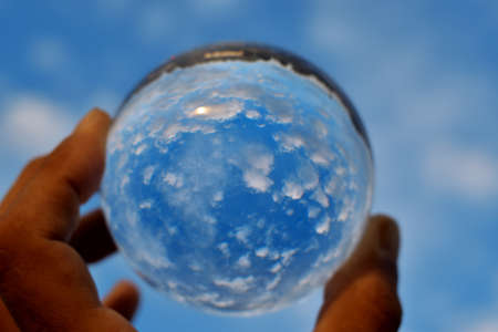 photographing through a Lensballの写真素材