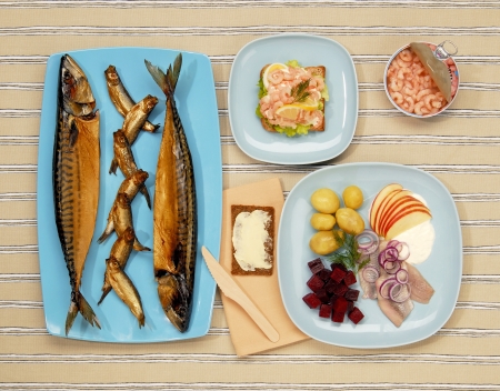 Scandinavian fish buffet の写真素材