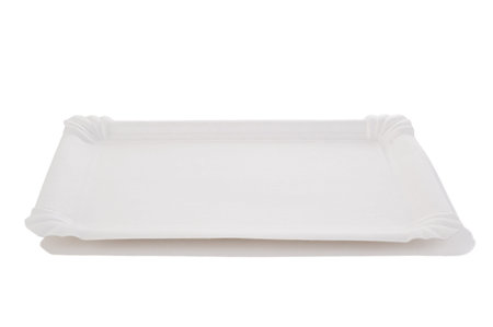 white paper plate over whiteの写真素材