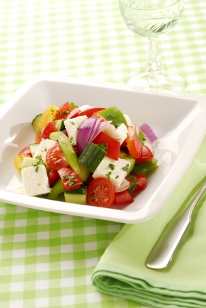 Delicious fresh Greek Saladの写真素材