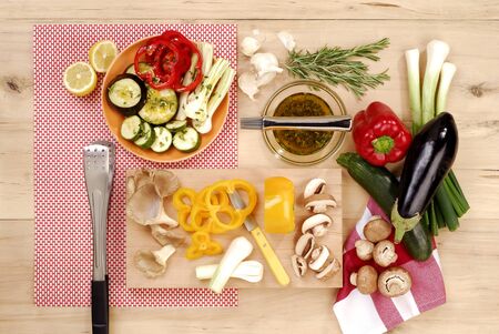Fresh vegetables for grill partyの写真素材