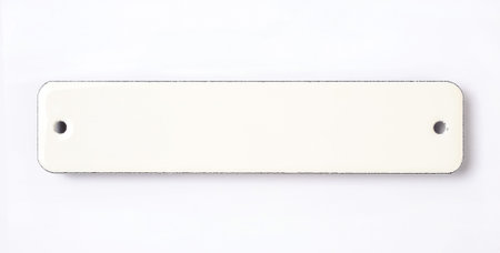 white enamel sign isolated over white background