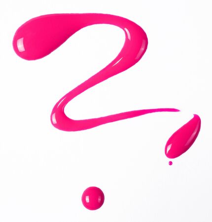 pink nail polish isolated over white backgroundの写真素材