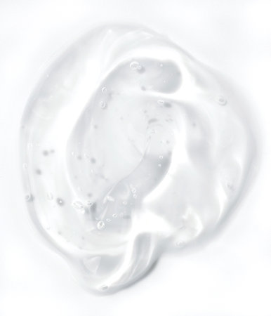 clear transparent gel isolated over white backgroundの写真素材