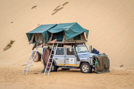 Camping in the Namibian Desert, Namibia.のeditorial素材