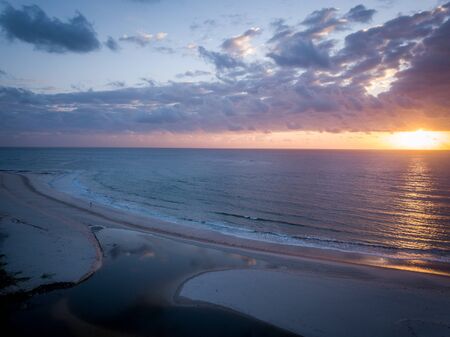 Sunrise above the Indian ocean on the Swahili coast, Tanzaniaの写真素材