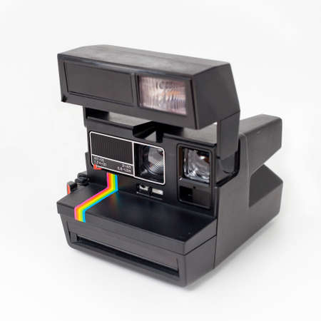isolated image of classical instant camera of 1980の写真素材