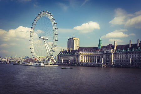 view of London Eye panoramic wheelの写真素材