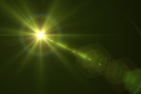digital lens flare in black background horizontal frame