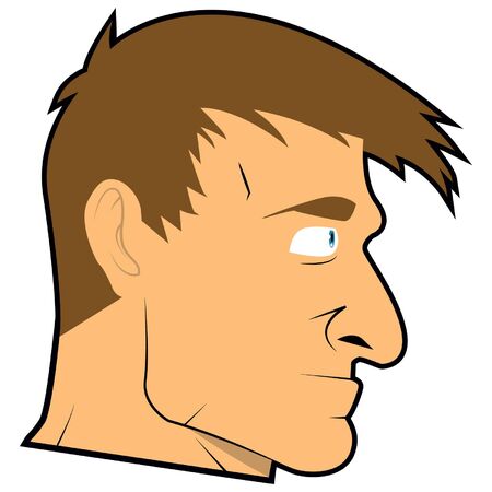 Man face realistic cartoonのイラスト素材