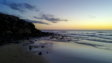 aerial view of coast, fuerteventura, canary islandsの写真素材