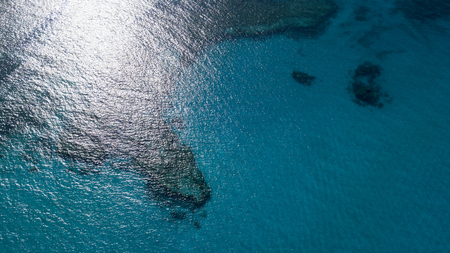 aerial view ocean reef, fuerteventura canary islandsの写真素材