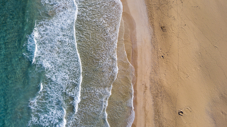 aerial view of beach, fuerteventura, canary islandsの写真素材