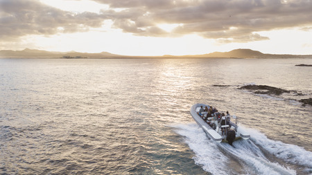 23.12.2017 Corralejo Fuerteventura:  tourists visiting the lobos island  with taxi serviceのeditorial素材