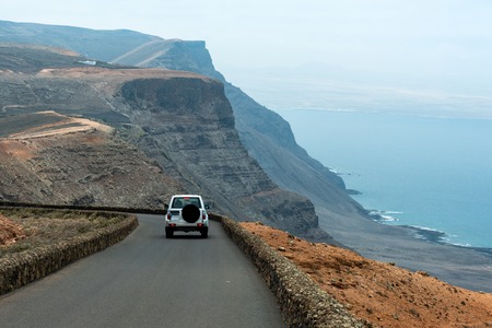 view of the mirador del rio roadの写真素材