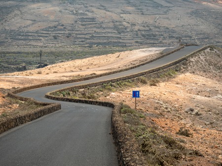 view of the mirador del rio road, lanzaroteの写真素材