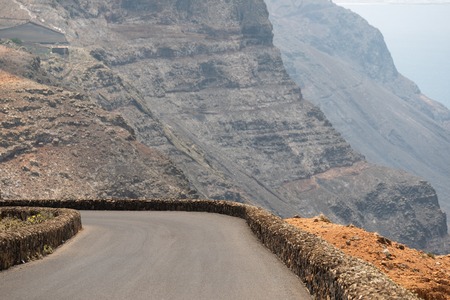 view of the mirador del rio road, lanzaroteの写真素材