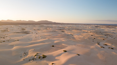 aerial view of dunes at sunset, fuerteventuraの写真素材